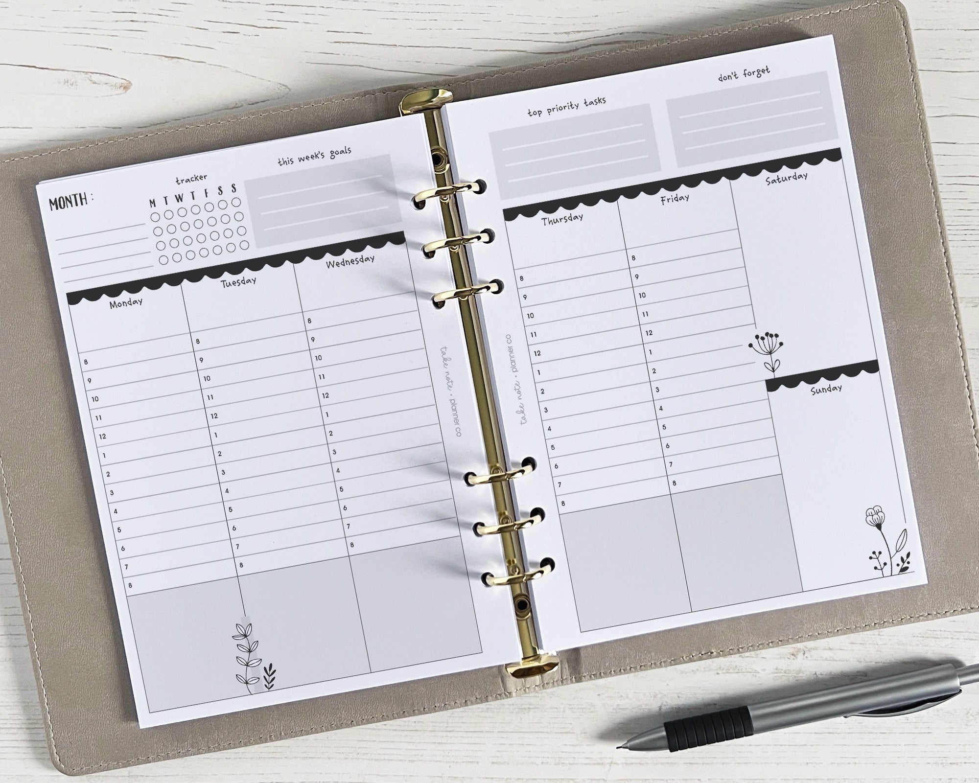 Undated Weekly Inserts <!---floral:WEEK7-->
