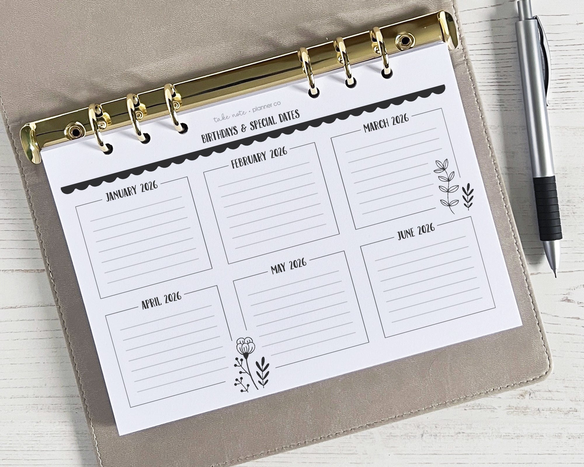 Yearly Overview Insert <!---floral:YEAR1a-->