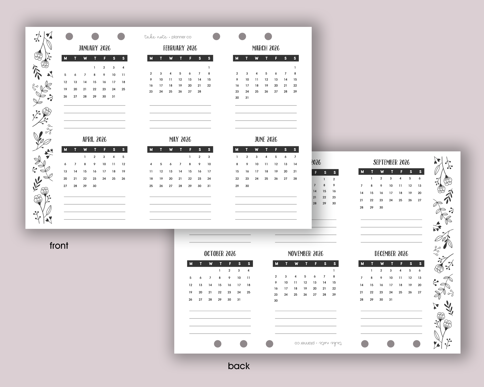 Yearly Overview Insert <!---floral:YEAR2a-->