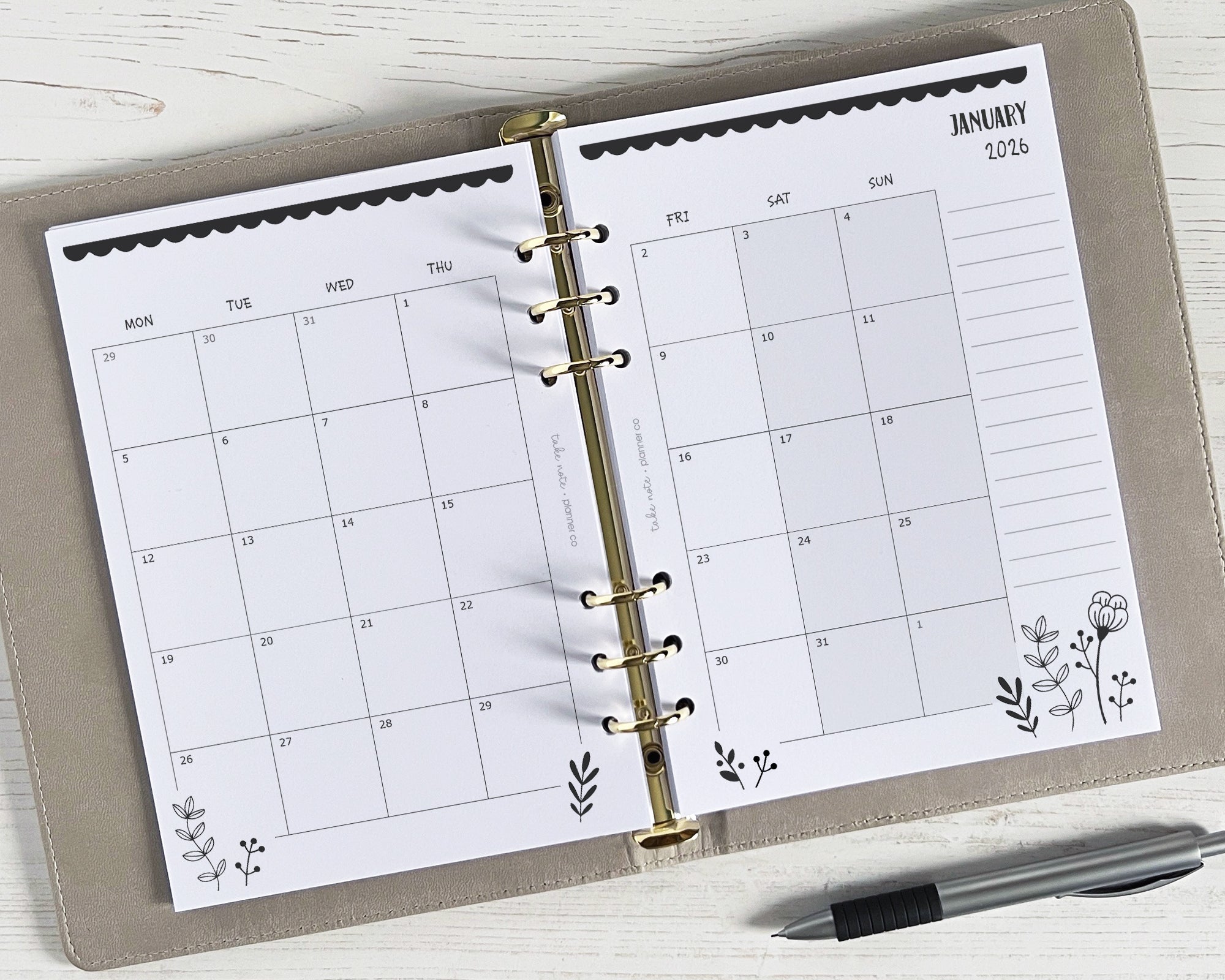 Dated Monthly Inserts <!---floral:MONTH1-->