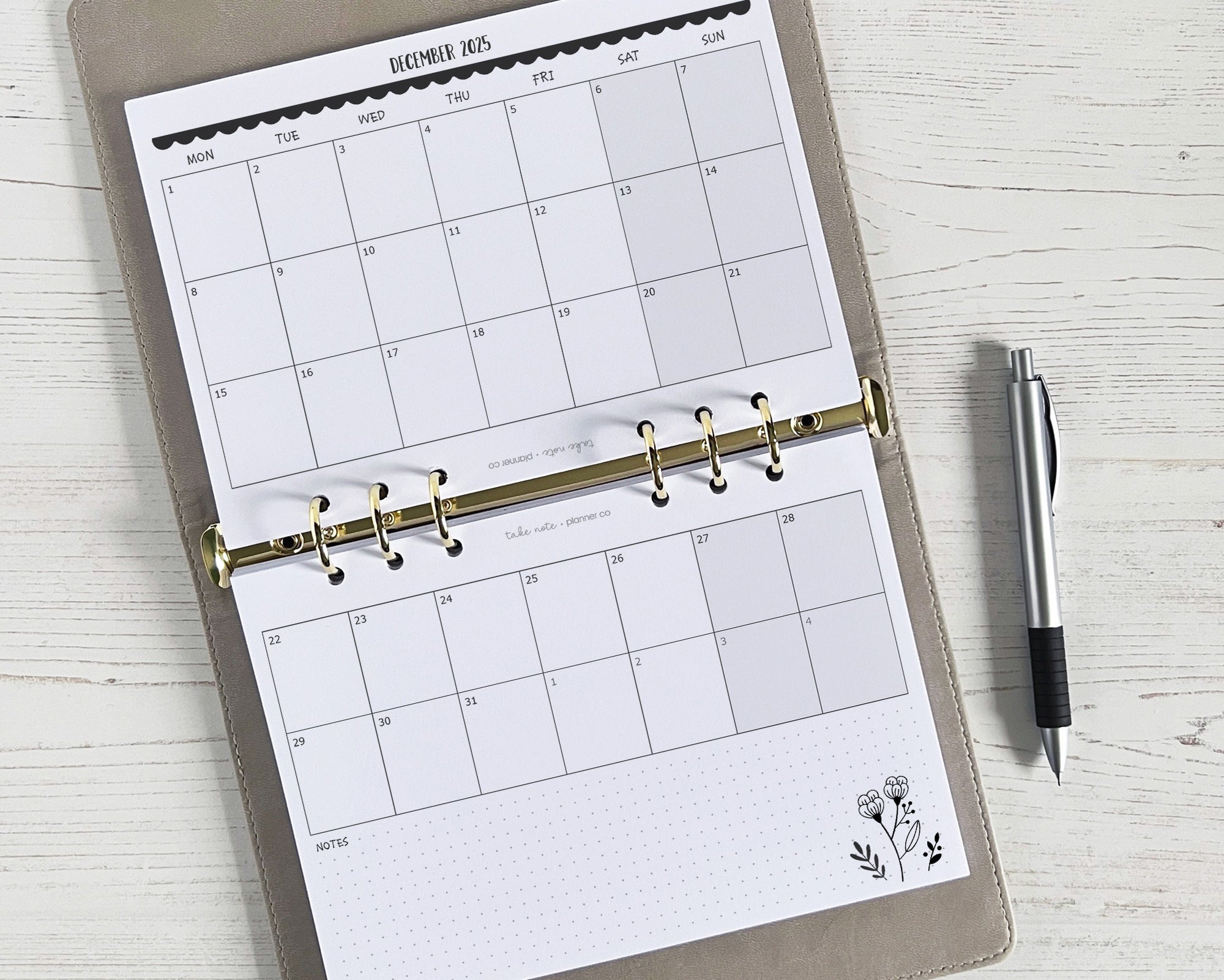 Dated Monthly Inserts <!---floral:MONTH2-->