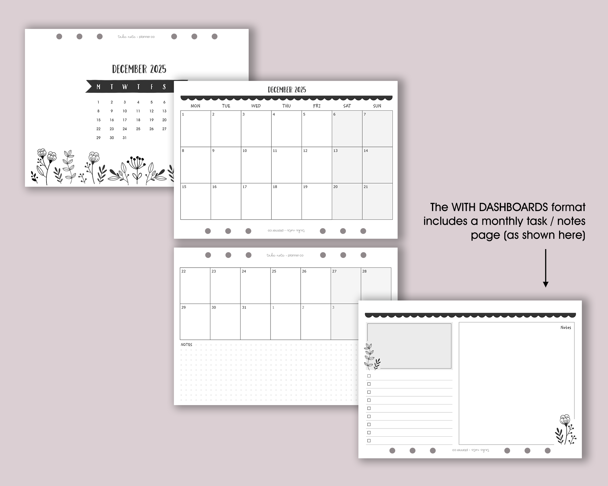 Dated Monthly Inserts <!---floral:MONTH2-->
