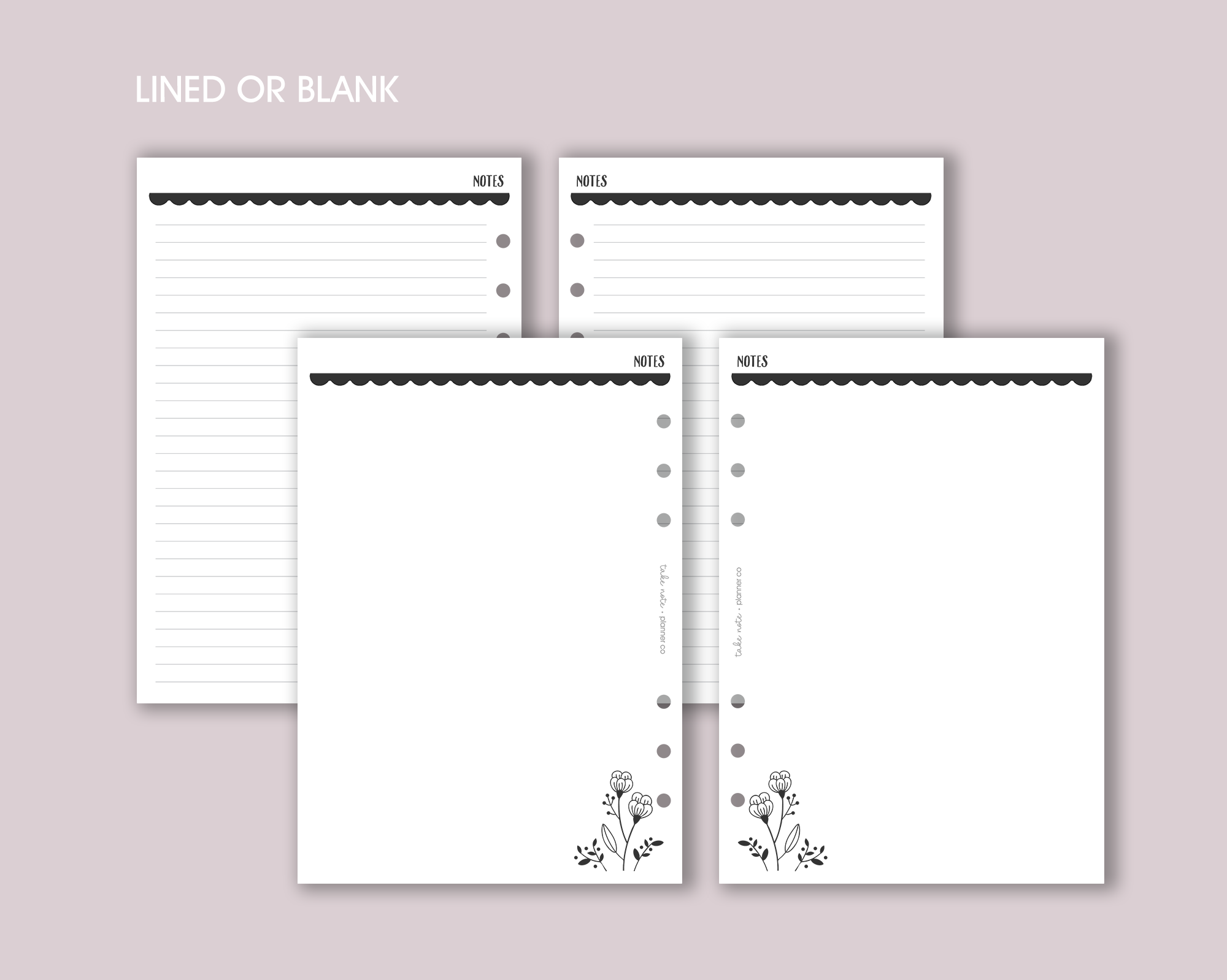 Note Page Inserts <!---floral:NOTES2-->