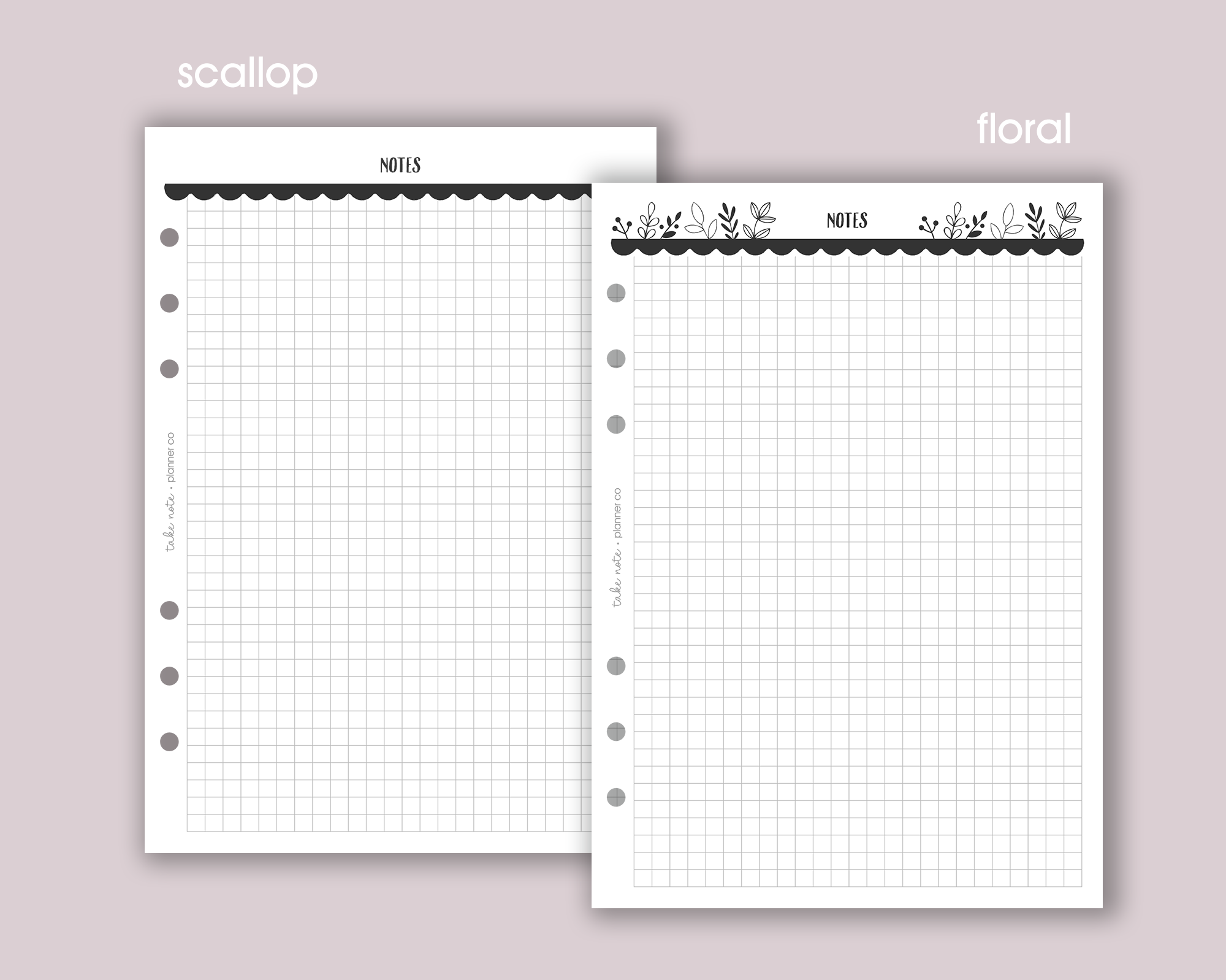 Squared Note Page Inserts <!---floral:NOTESsquare-->