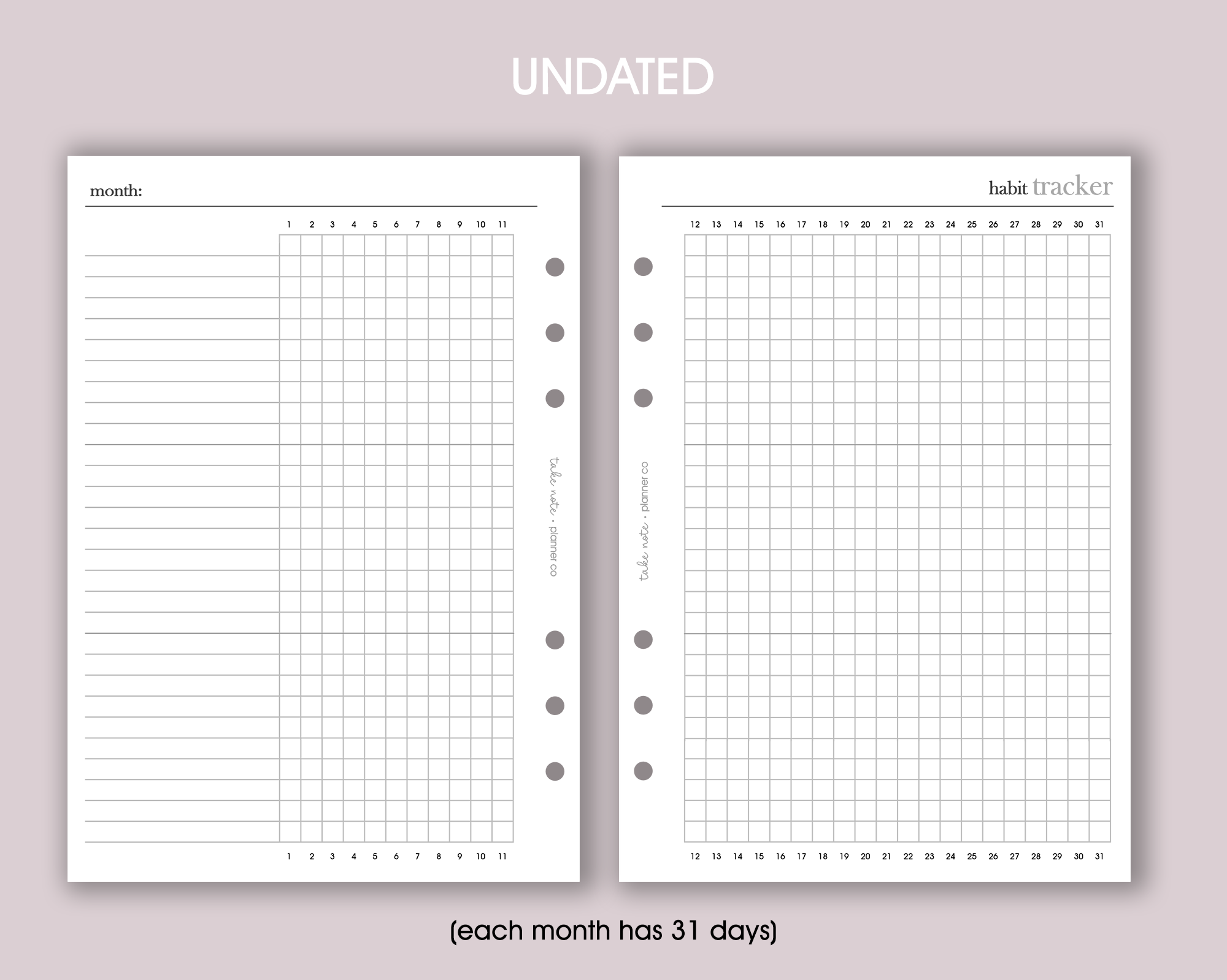 Habit Tracker Inserts <!---minimal-->