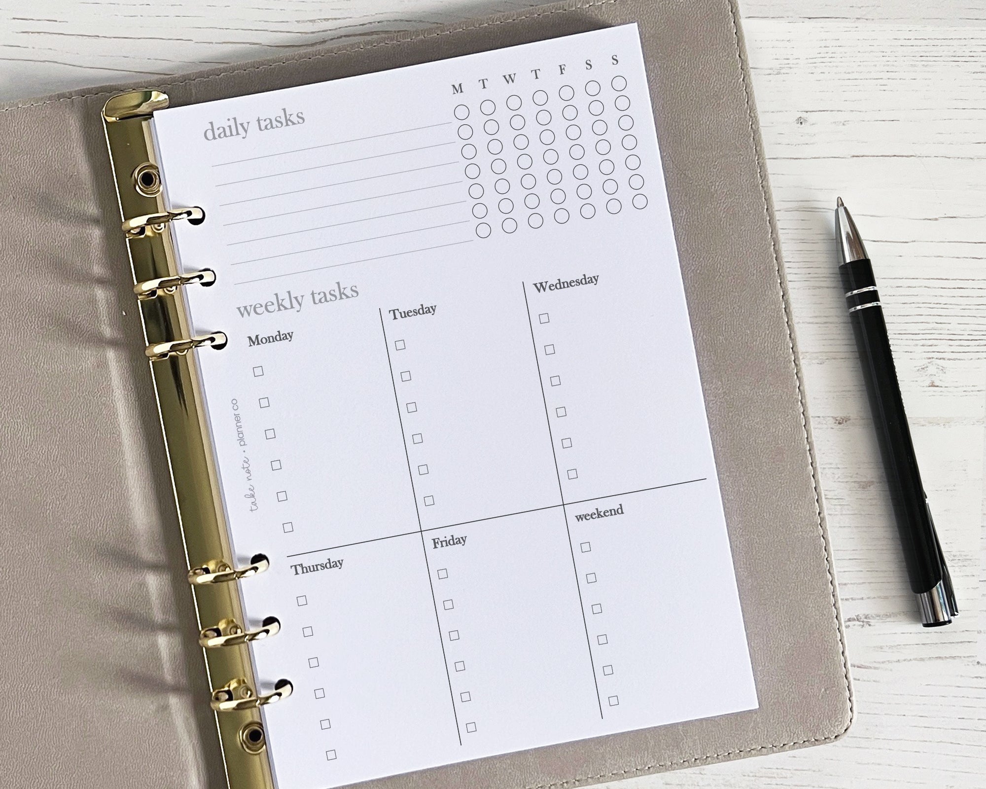 Weekly Tasks Inserts<!---minimal-->