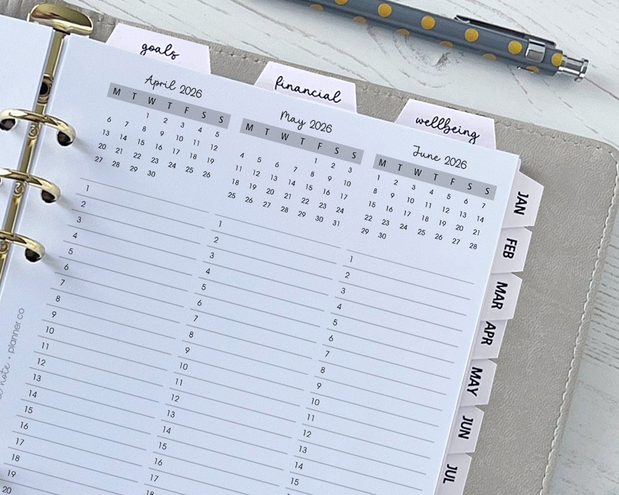 Monthly Tabs Sticker Sheet