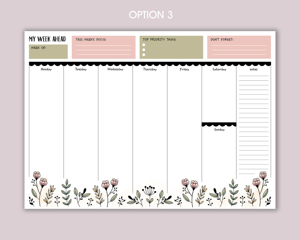 Weekly Planner A4 Deskpad