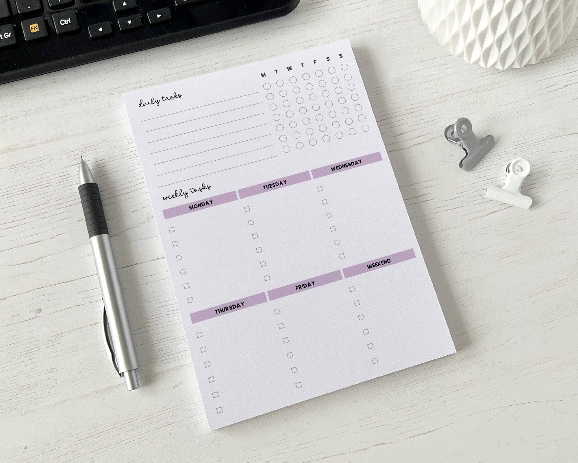 Weekly Tasks Planner A5 Notepad <!---NP5-classic-tasks1-->