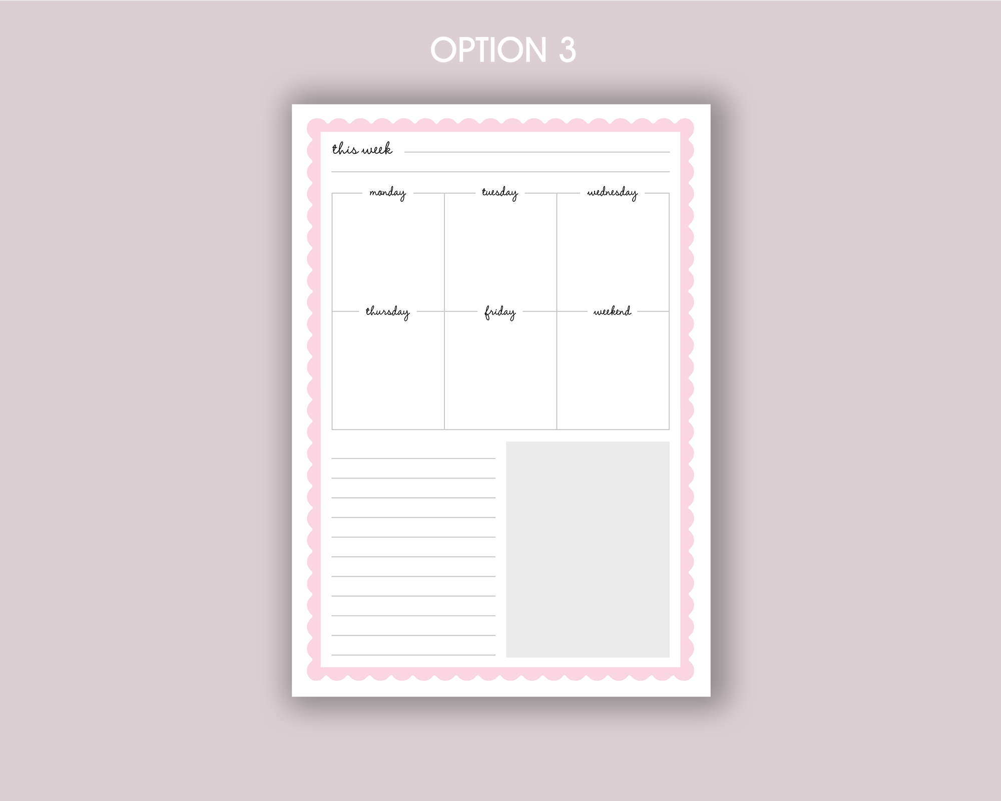Weekly Planner A5 Notepad <!---NP5-scallop-1-->