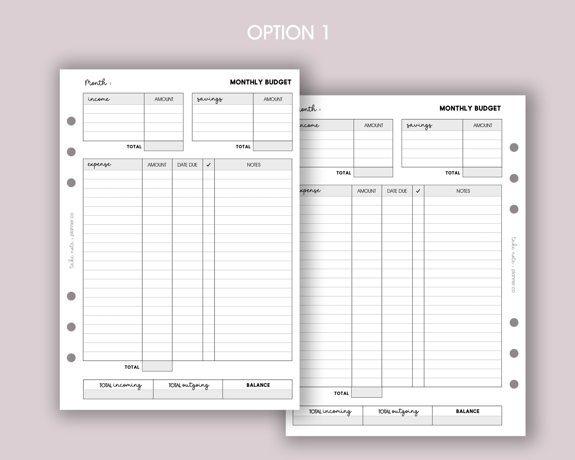 Monthly Budget Inserts <!---budgetmonth2-->
