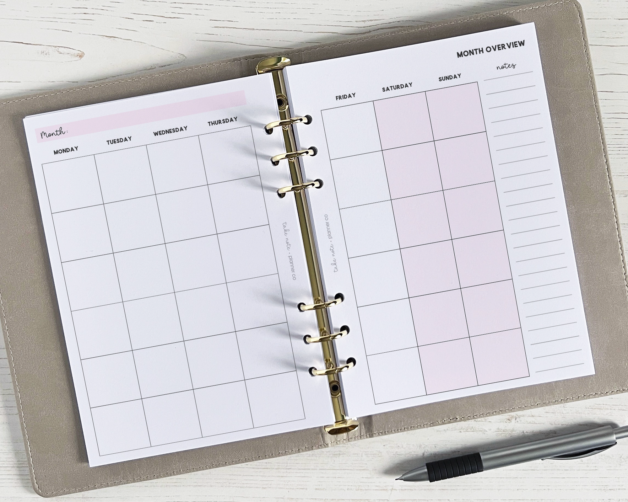 Undated Monthly Planner Inserts <!---classic:MONTH1-->