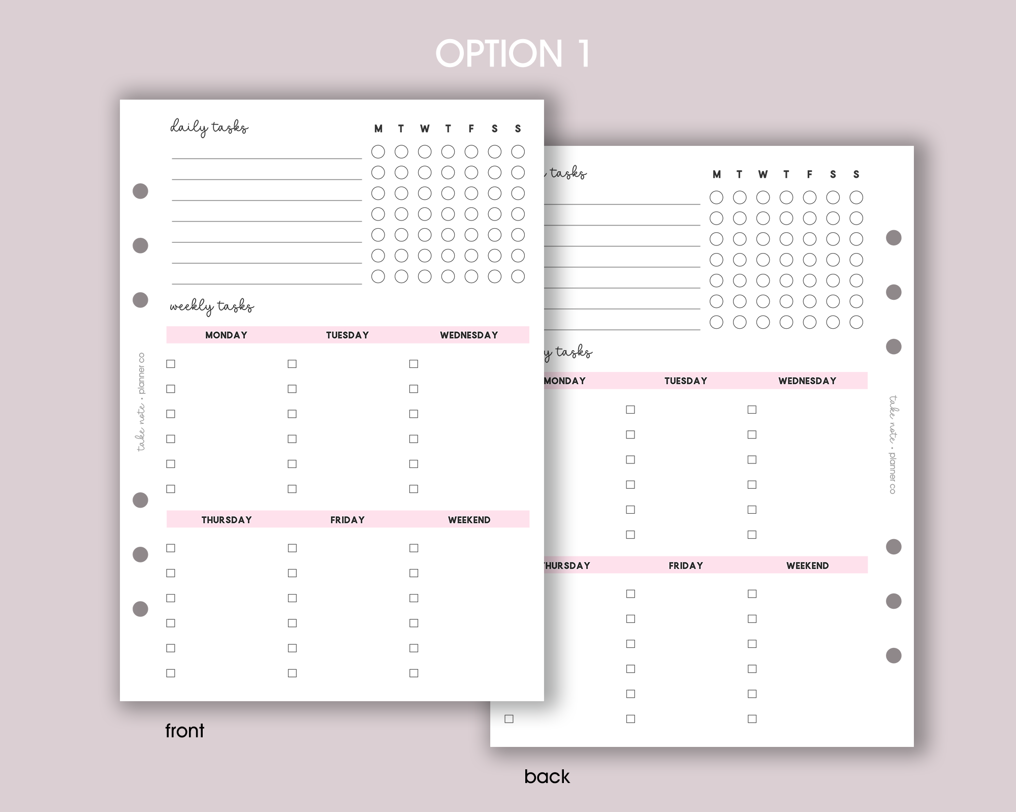 Weekly Tasks Inserts <!---classic-->