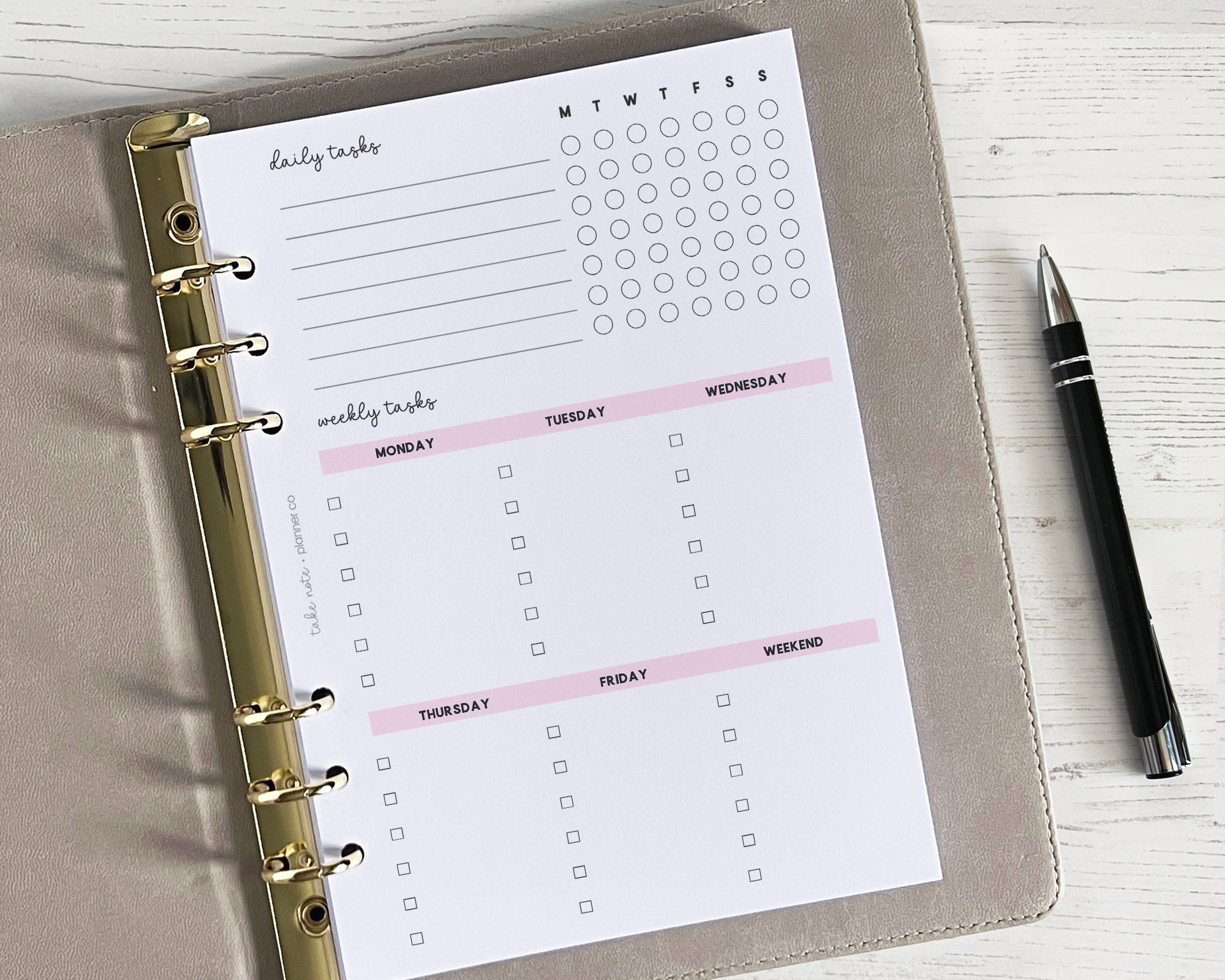 Weekly Tasks Planner Inserts <!---classic-->