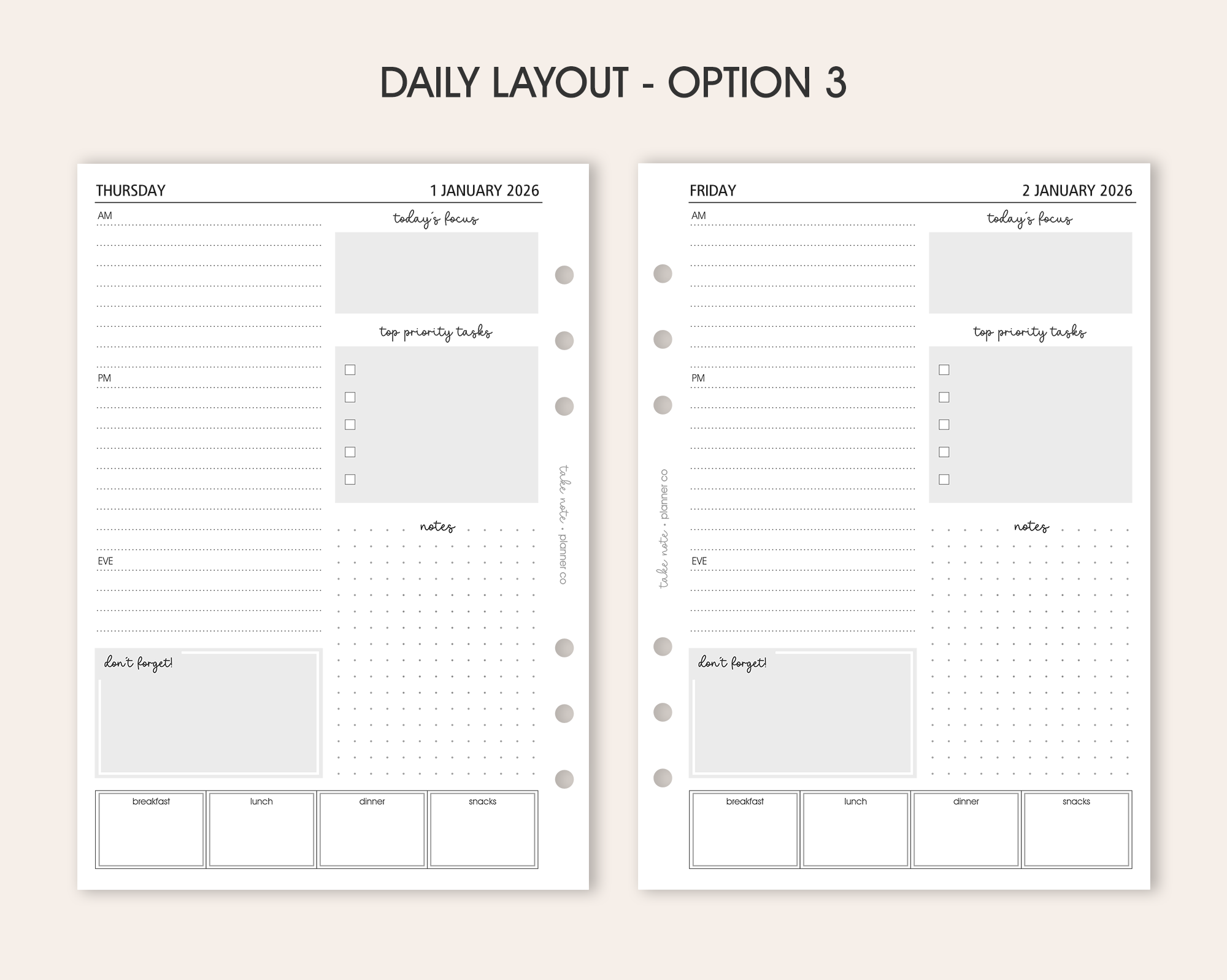 Daily Planner Inserts