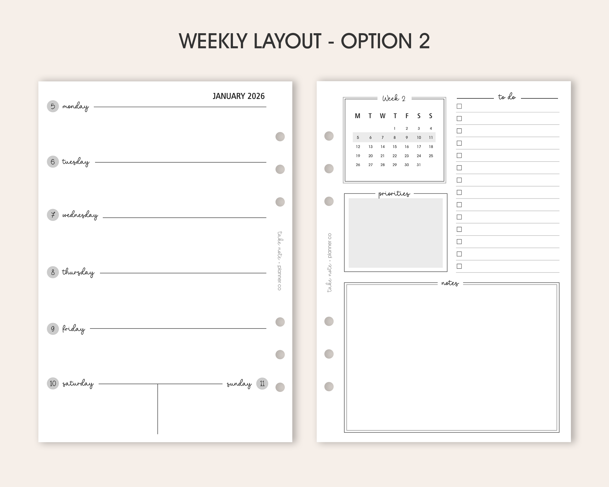 Weekly Planner Inserts