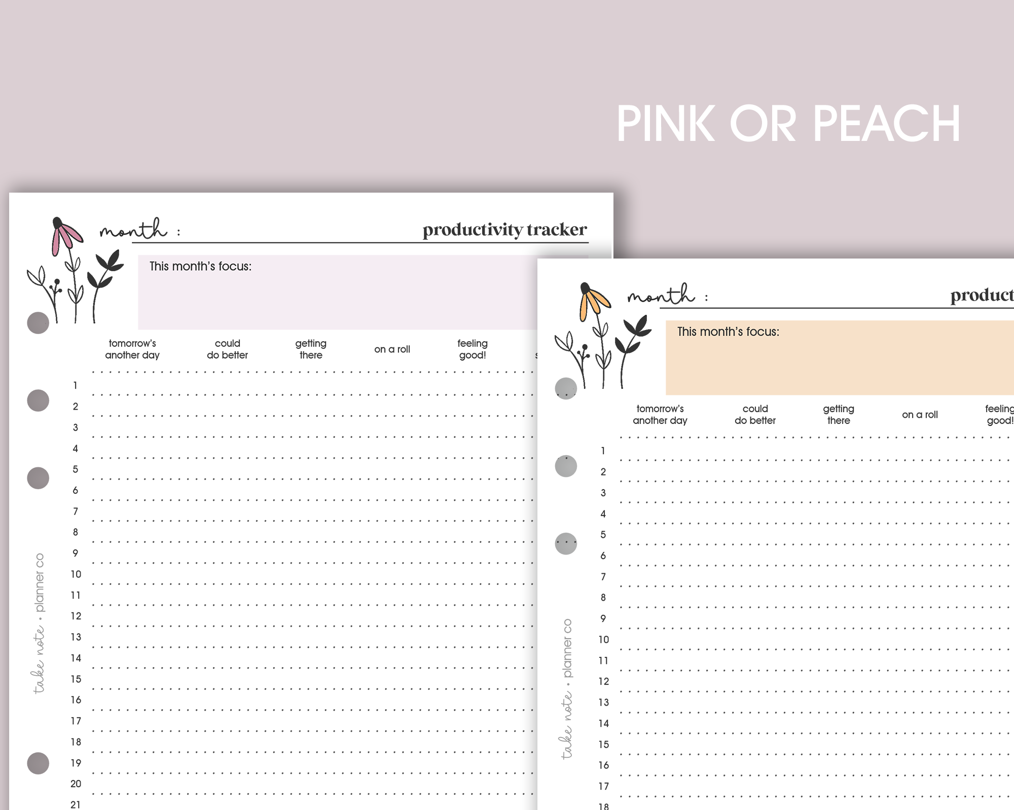 Productivity Tracker Inserts <!---daisy-->