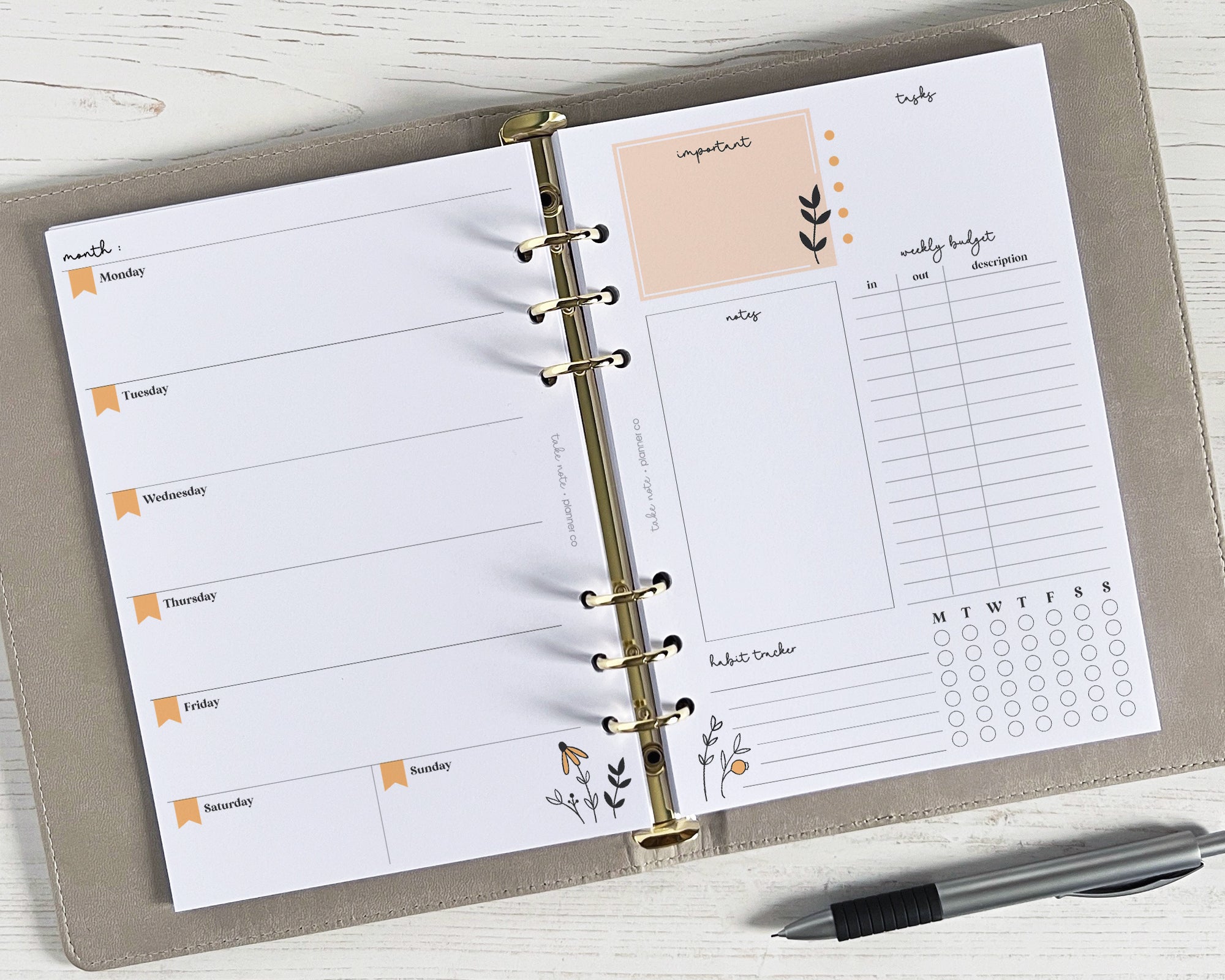 Undated Weekly Planner Inserts <!---daisy:WEEK2-->