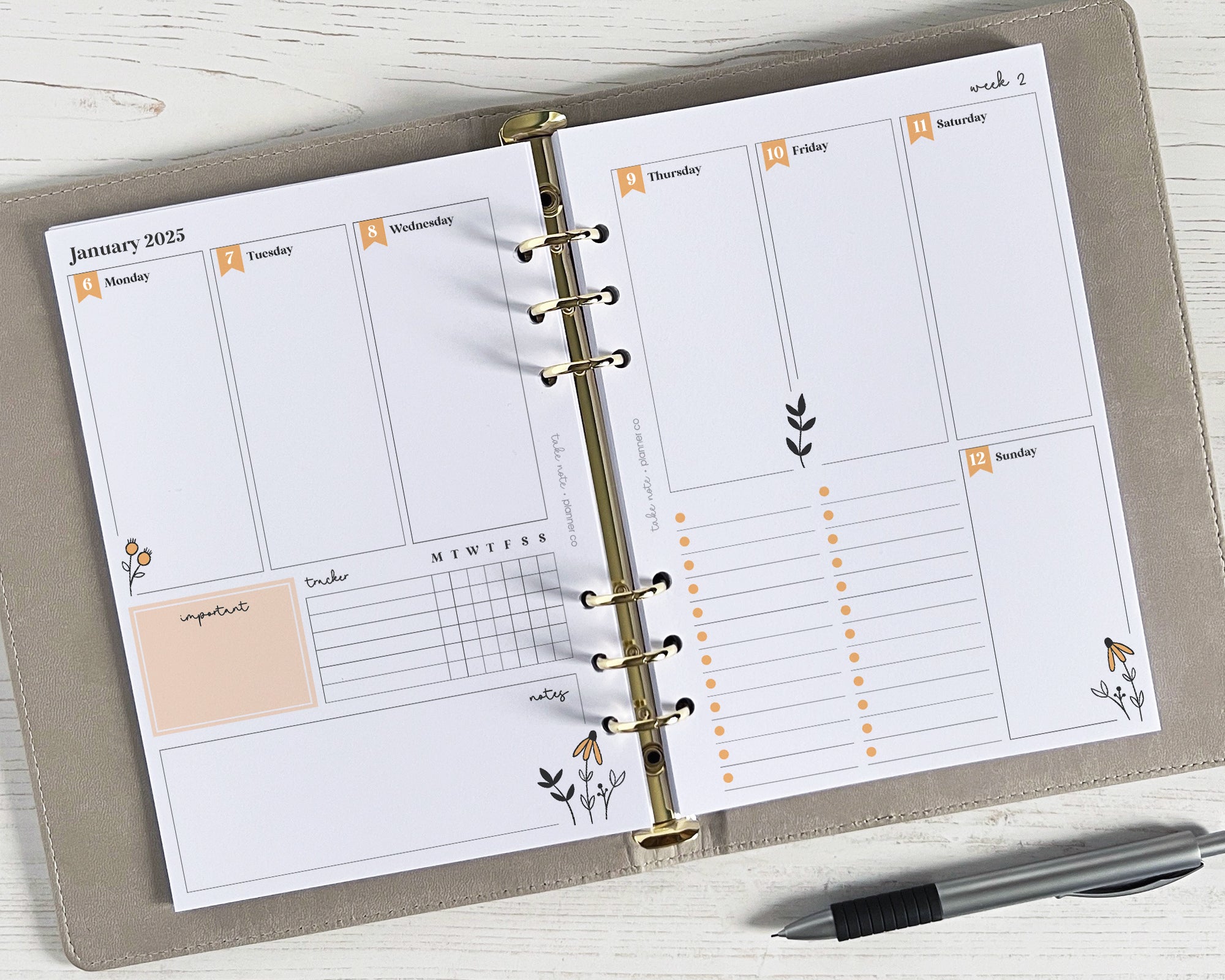 Dated Weekly Planner Inserts <!---daisy:WEEK4-->