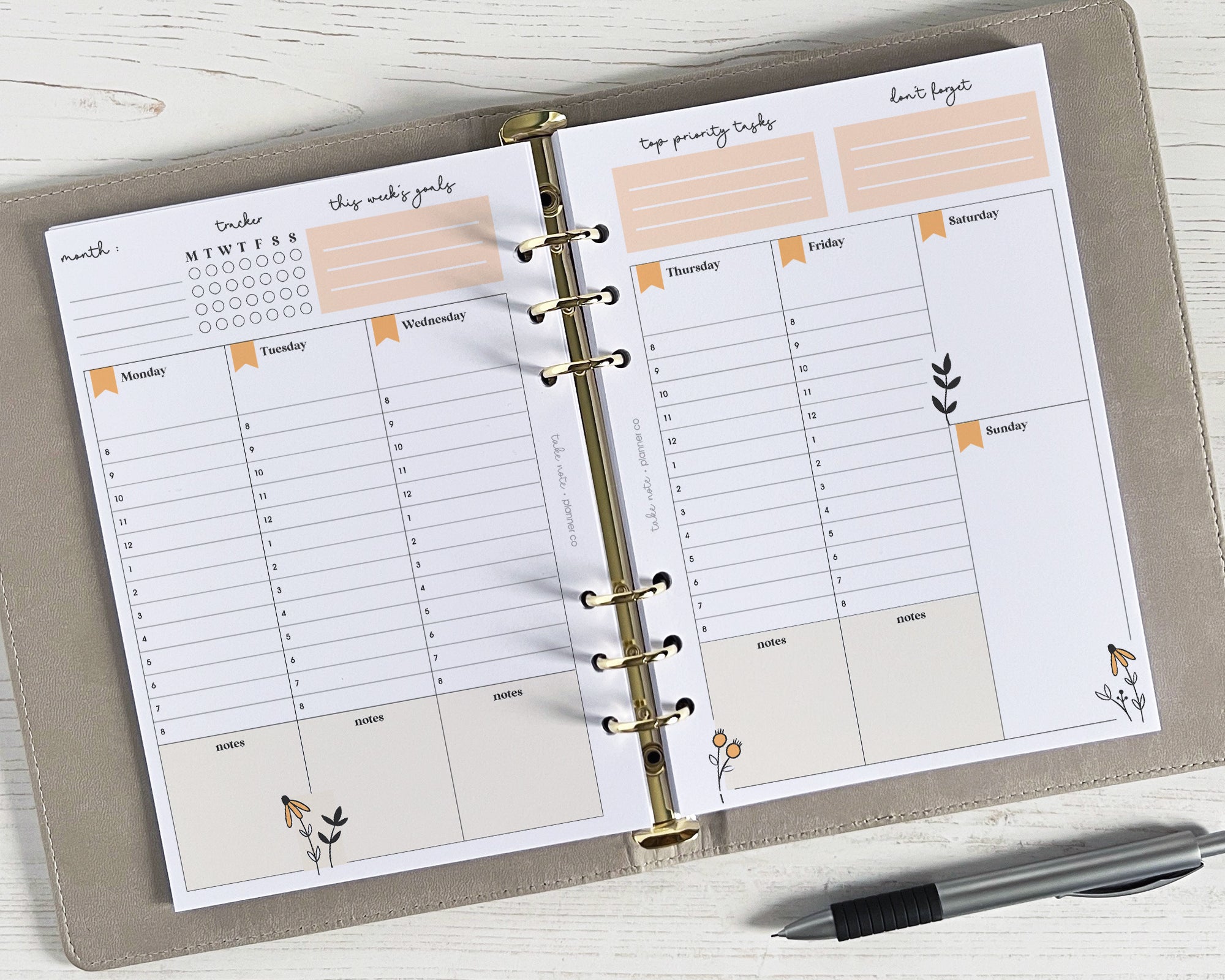 Undated Weekly Planner Inserts <!---daisy:WEEK7-->