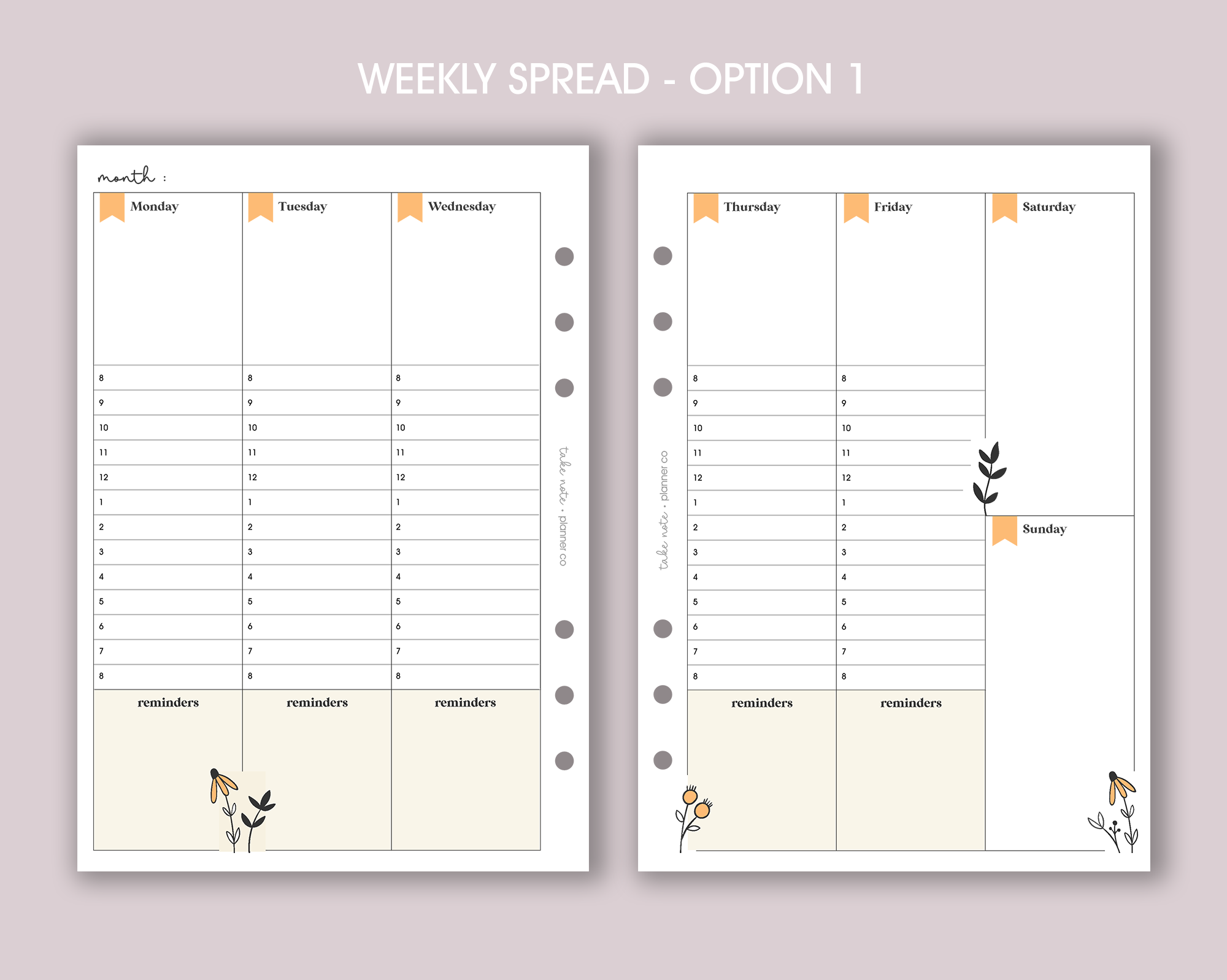 Undated Weekly Planner Inserts <!---daisy:WEEK7-->