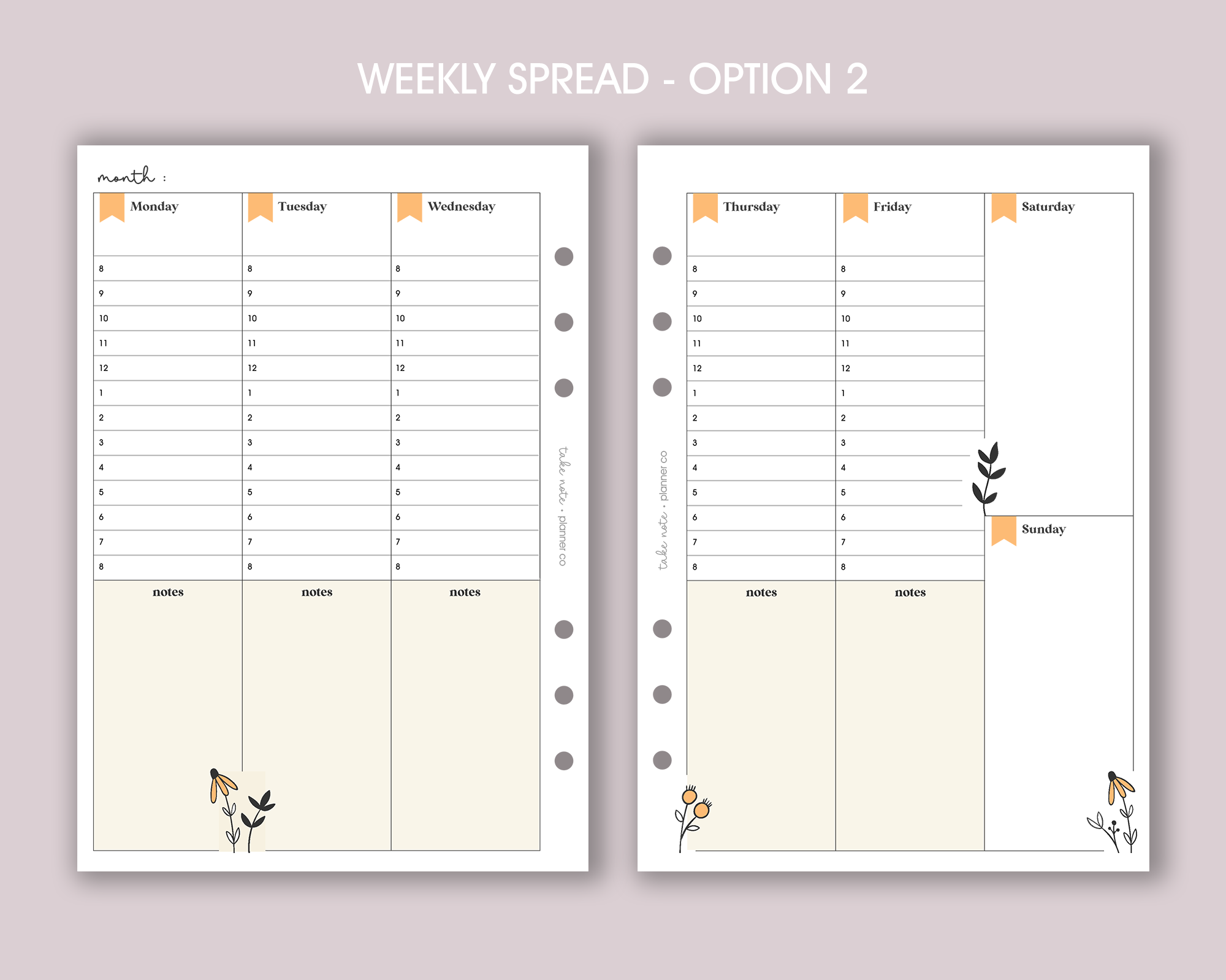 Undated Weekly Planner Inserts <!---daisy:WEEK7-->