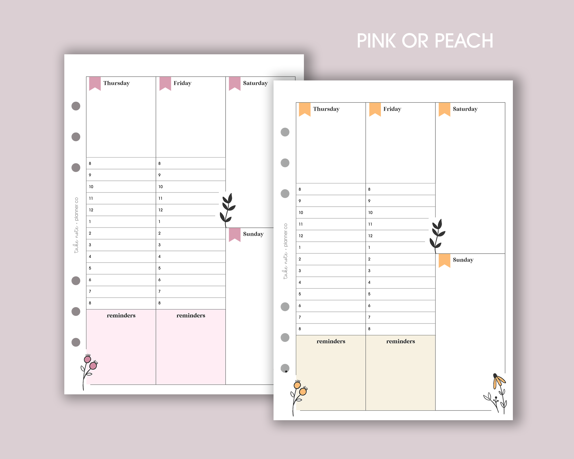 Undated Weekly Planner Inserts <!---daisy:WEEK7-->