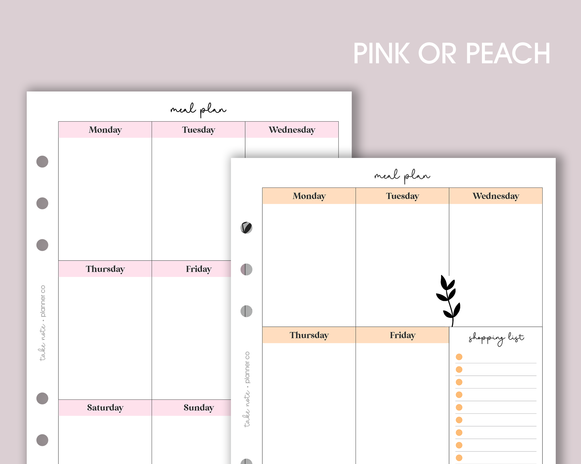 Meal Plan & Shopping List Inserts <!---daisy1-->