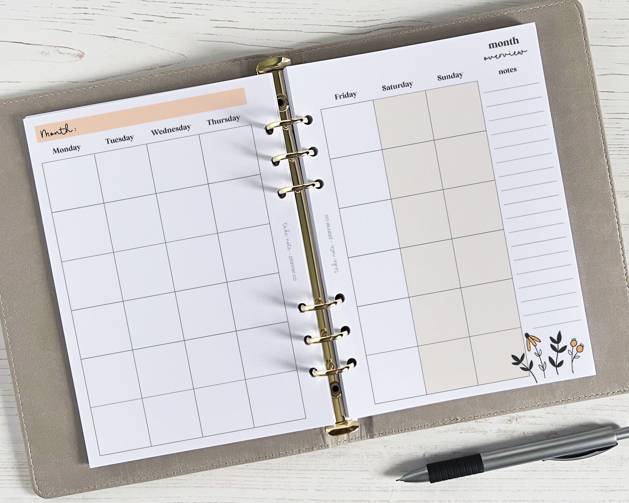 Undated Monthly Planner Inserts <!---daisy:MONTH1-->