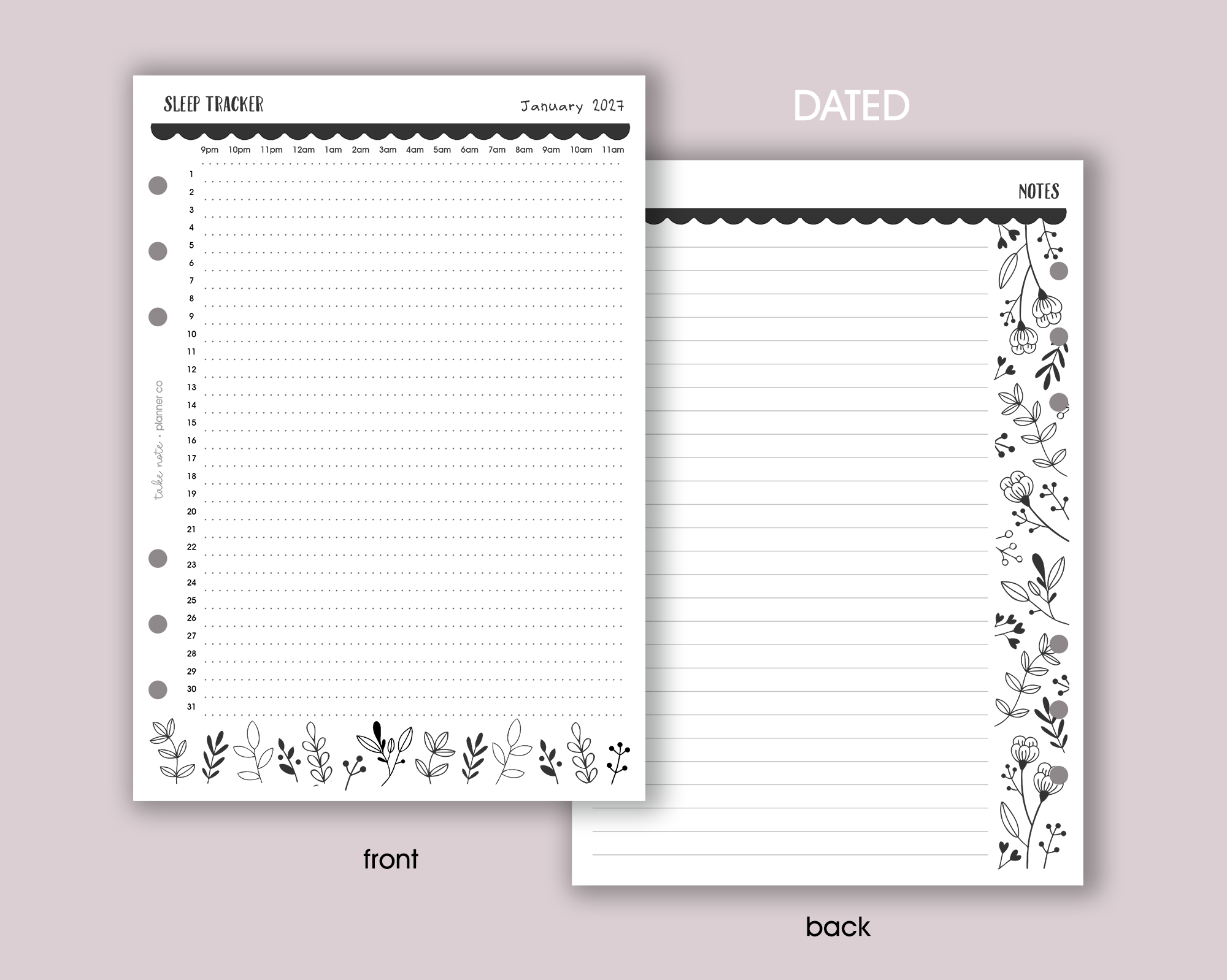 Sleep Tracker Inserts <!---floral-->