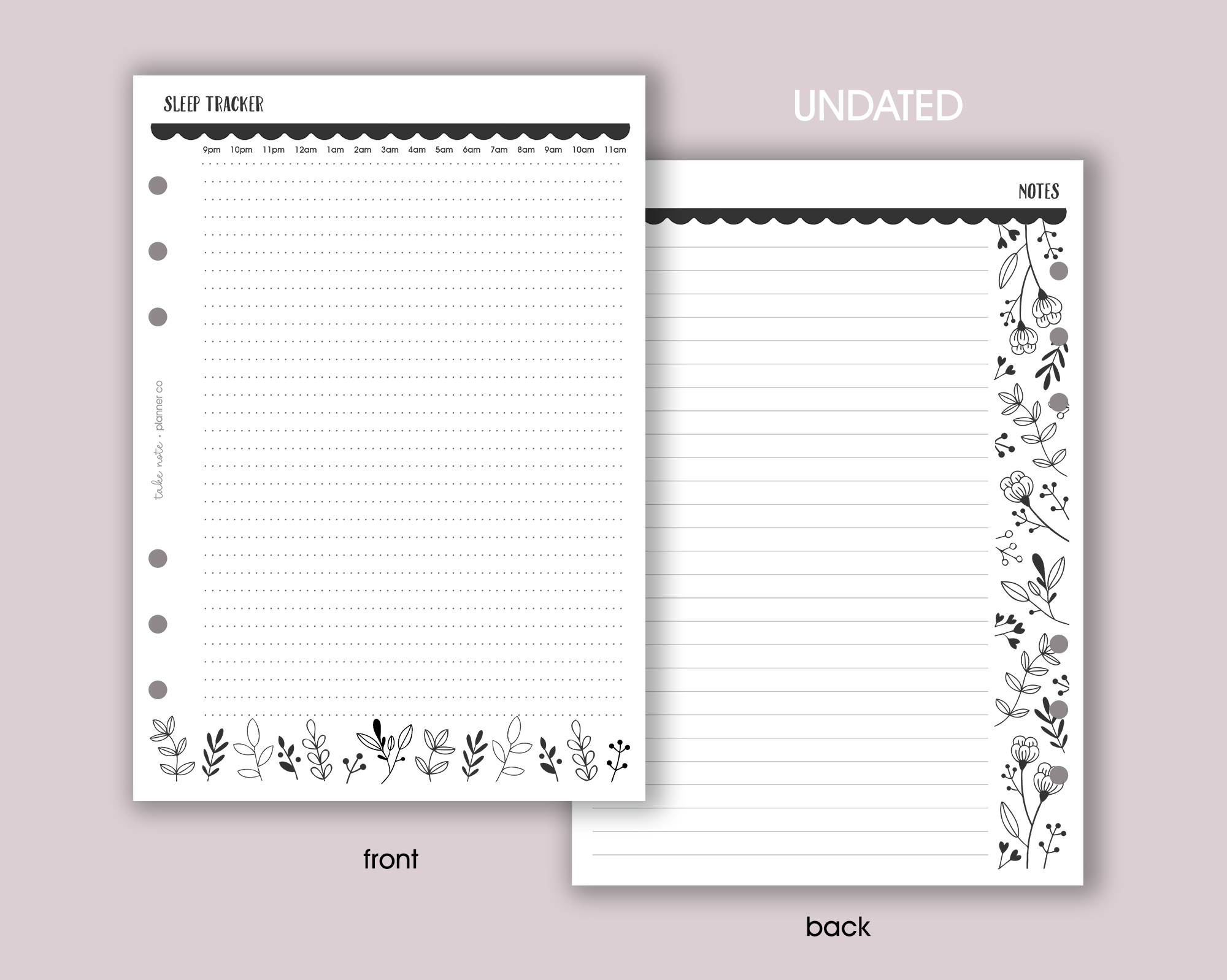 Sleep Tracker Inserts <!---floral-->