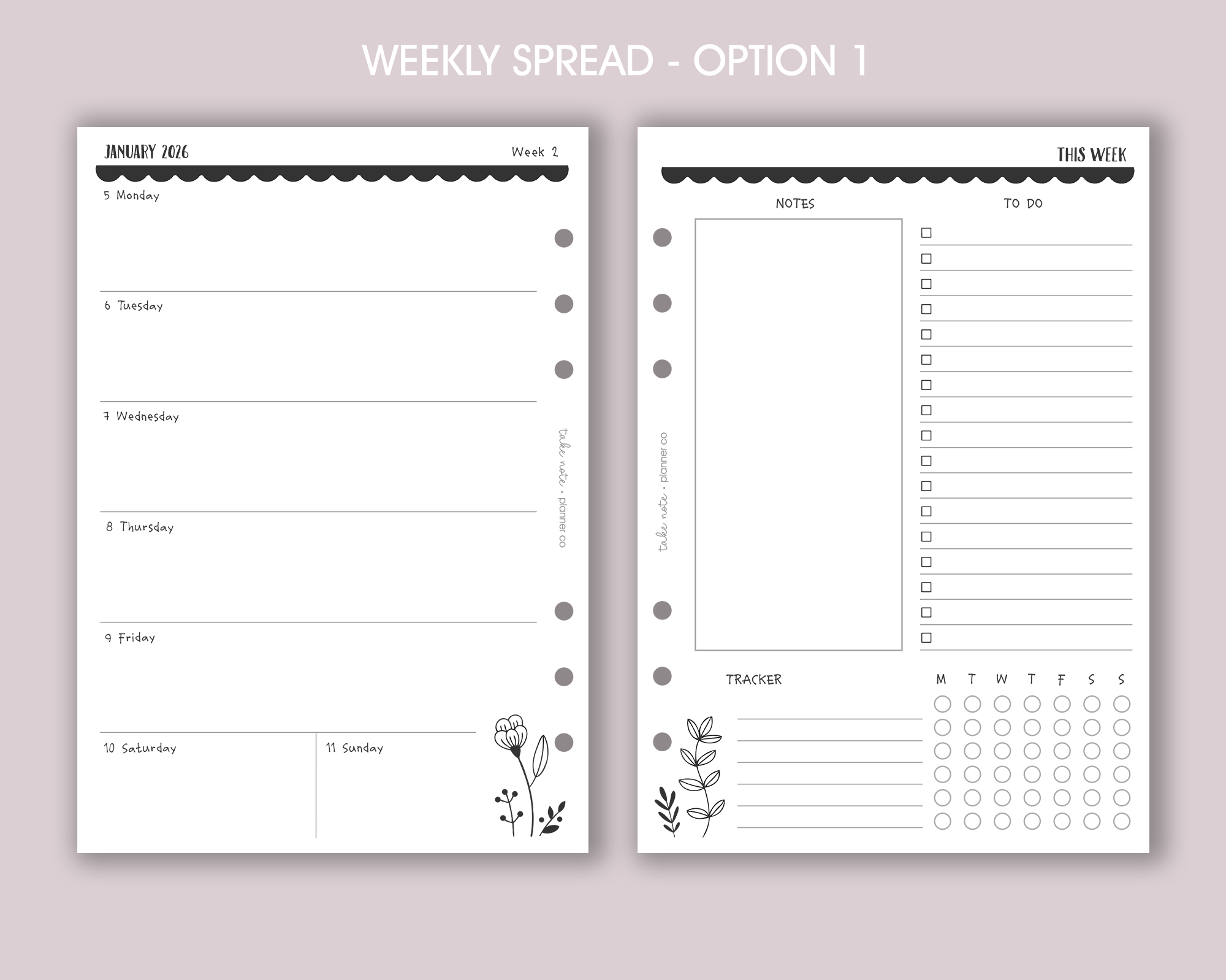 Dated Weekly Inserts <!---floral:WEEK2-->