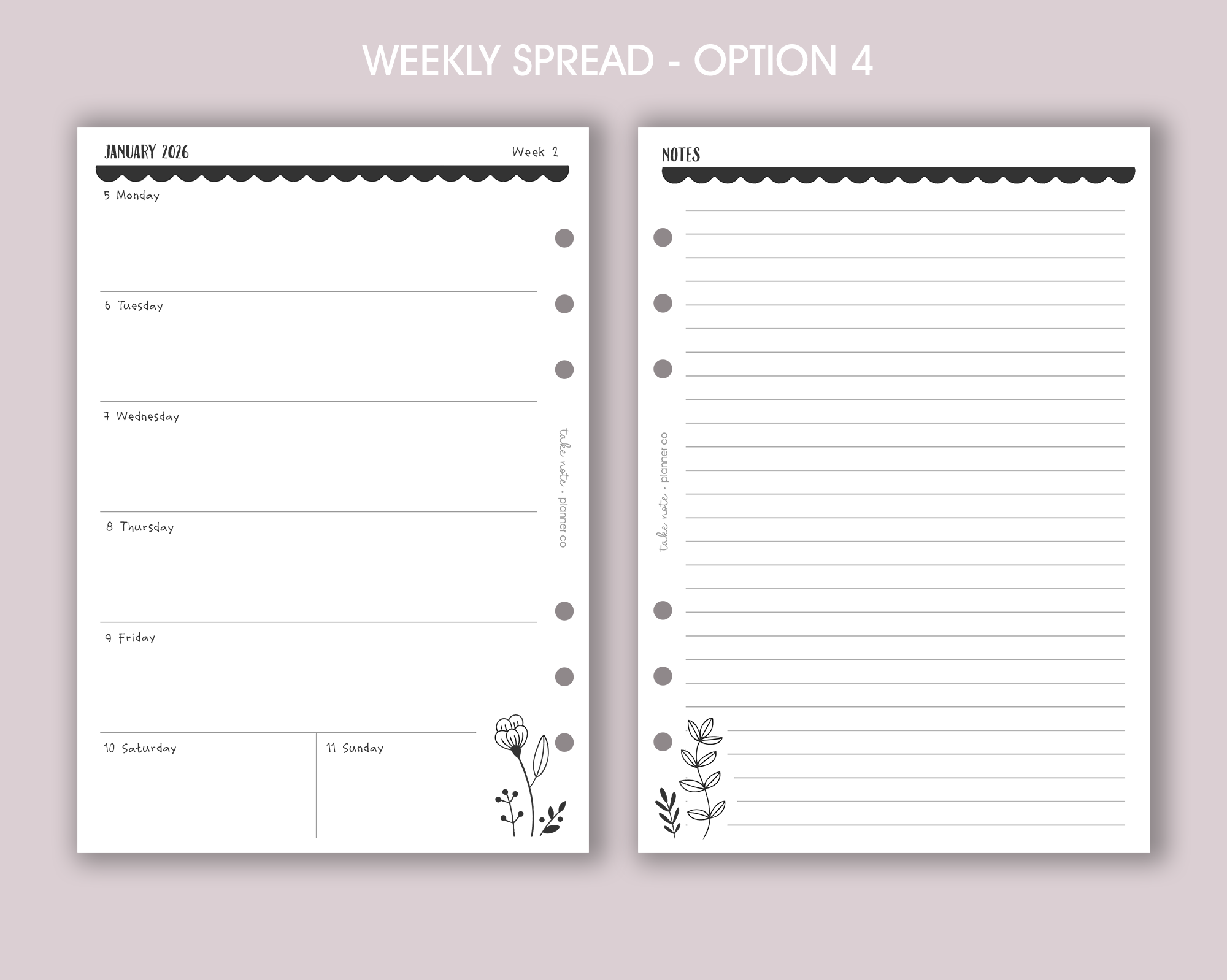 Dated Weekly Inserts <!---floral:WEEK2-->