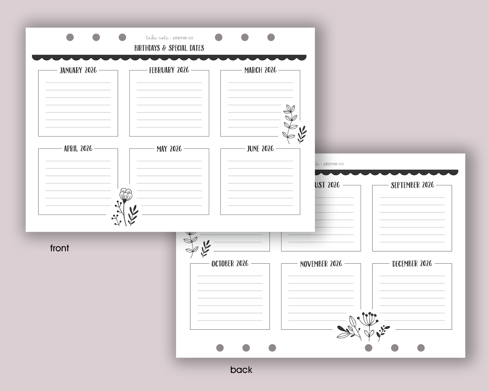 Yearly Overview Insert <!---floral:YEAR1a-->