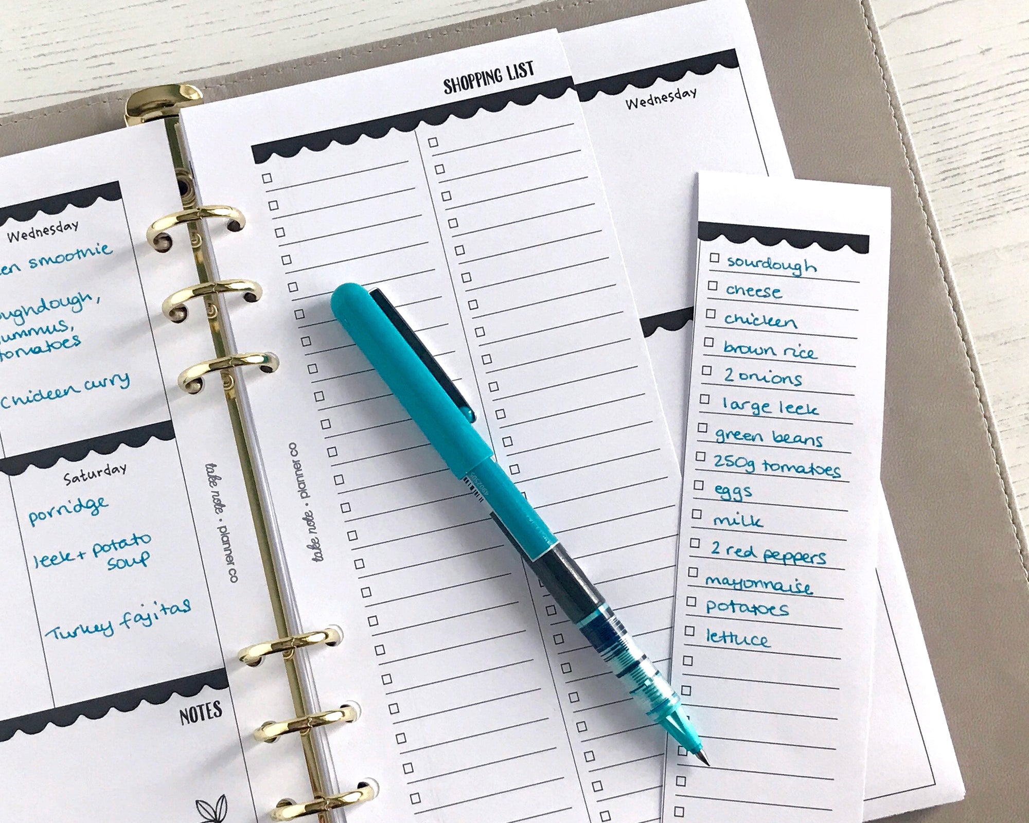 Meal Plan & Shopping List Inserts <!---floral2-->