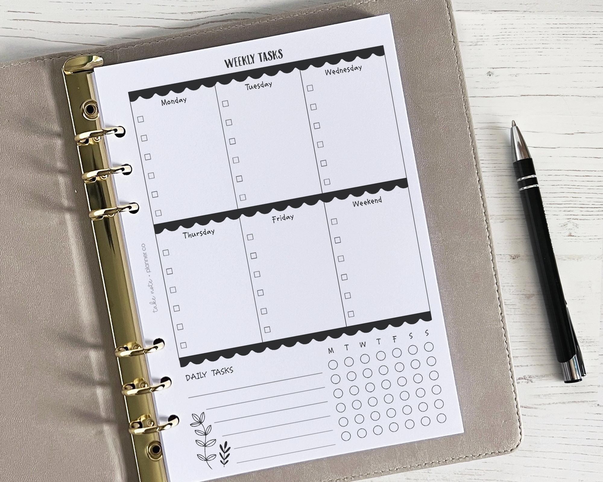 Weekly Tasks Planner Inserts<!---floral-->