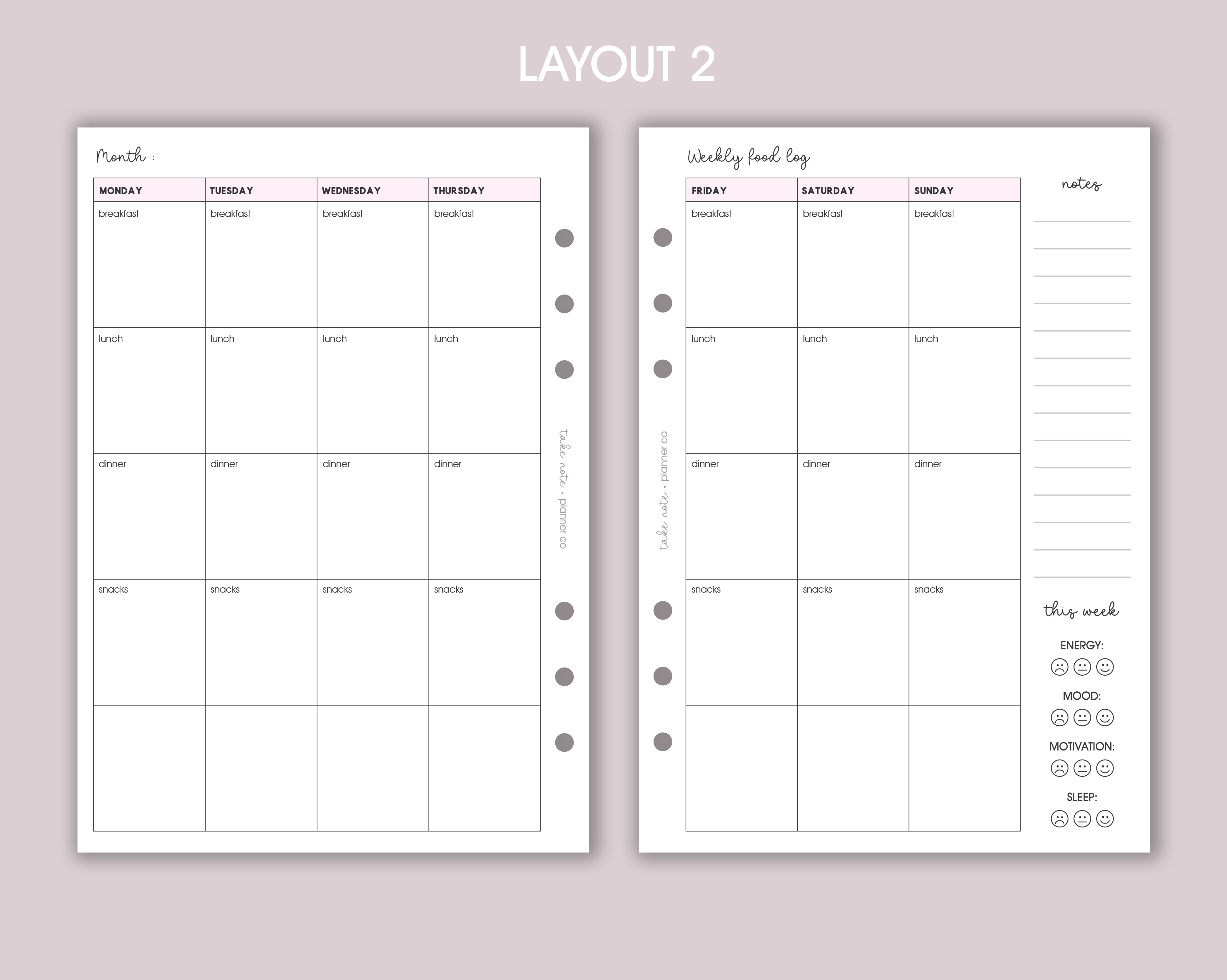 Food Log Inserts (12 month)