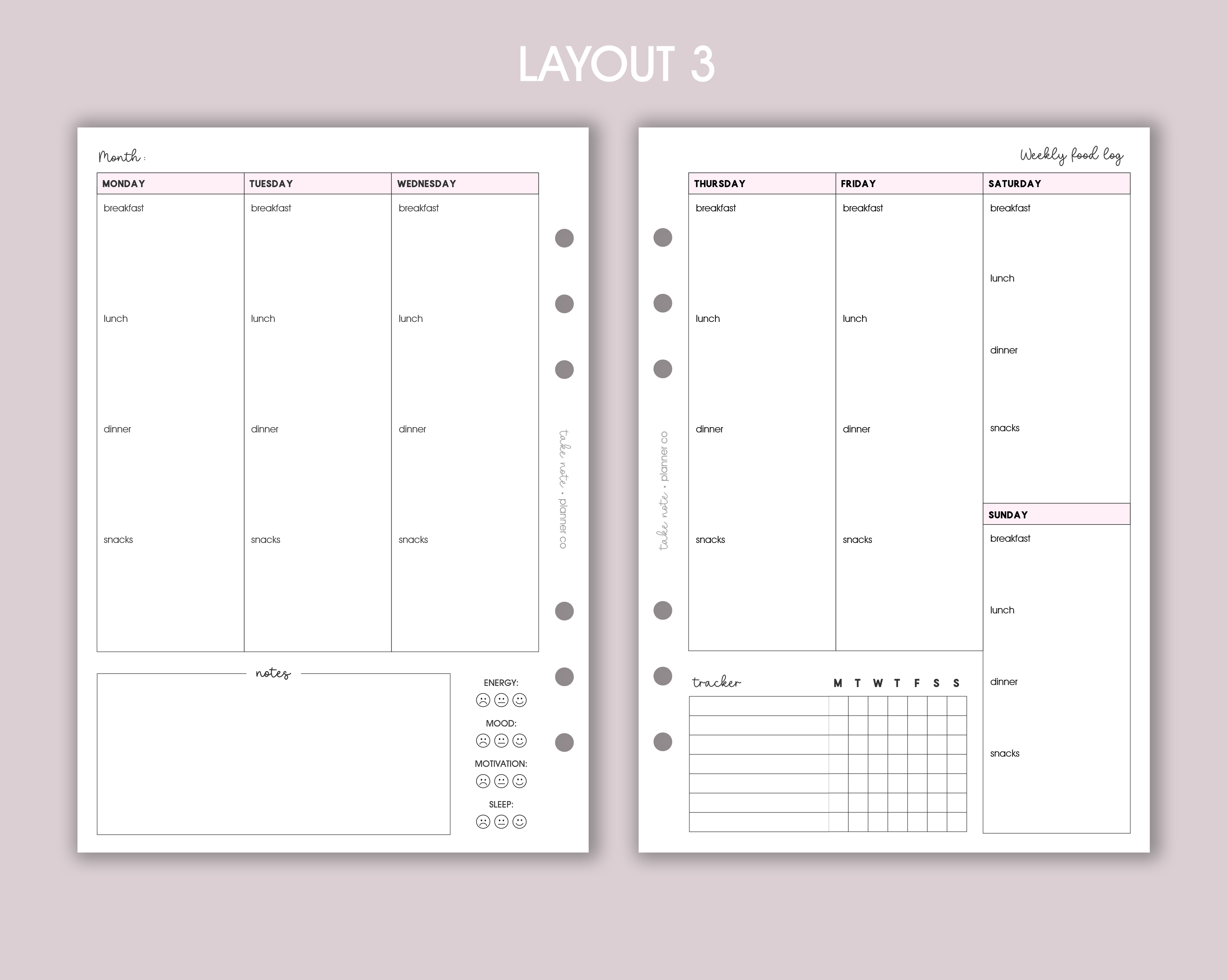 Food Log Inserts (12 month)