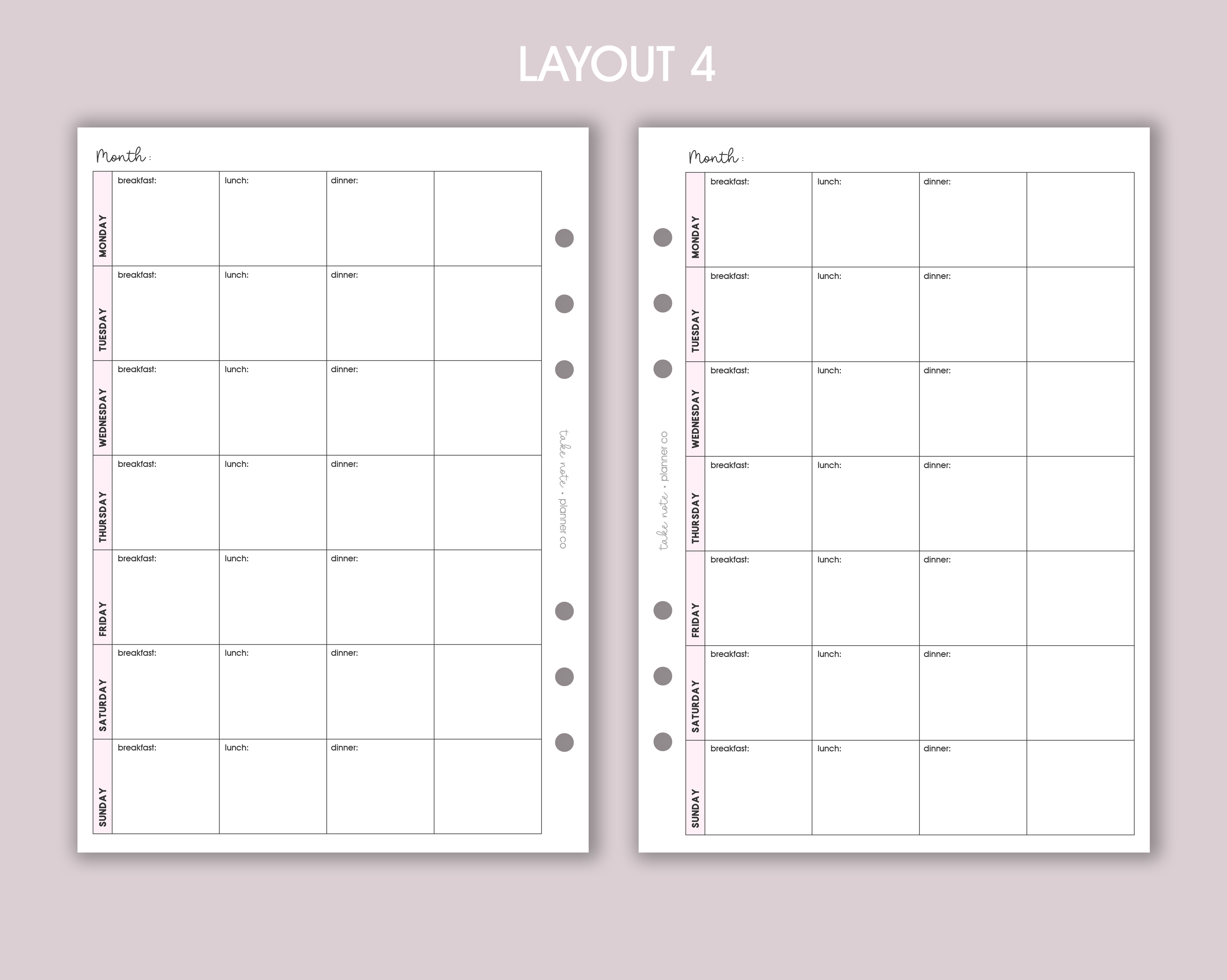 Food Log Inserts (12 month)