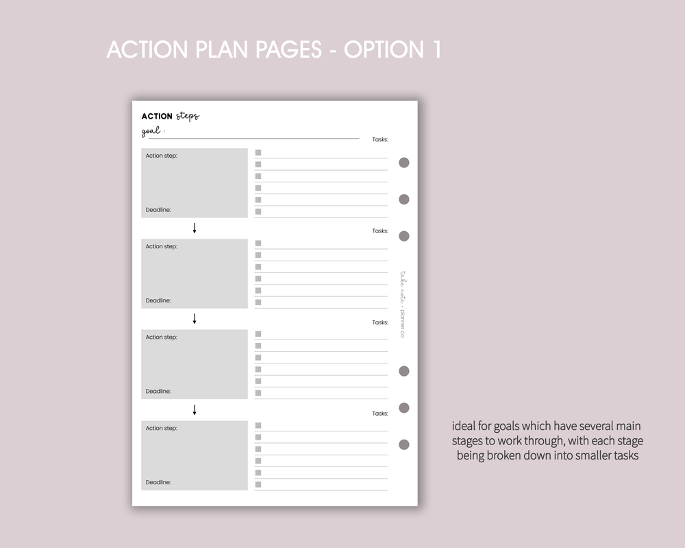 Goal Setting Inserts