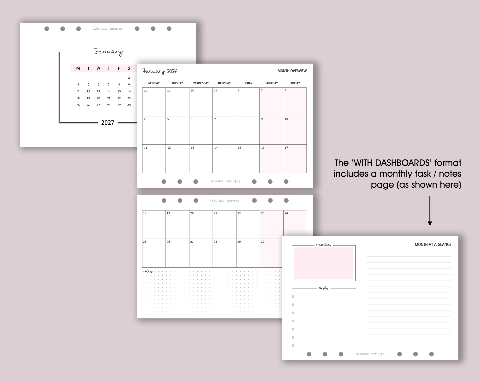 Dated Monthly Inserts <!---landscape:MONTH-->