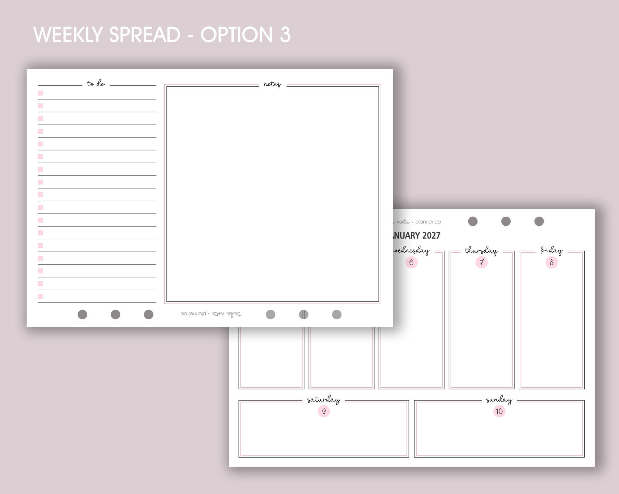 Dated Weekly Inserts <!---landscape:WEEK-->