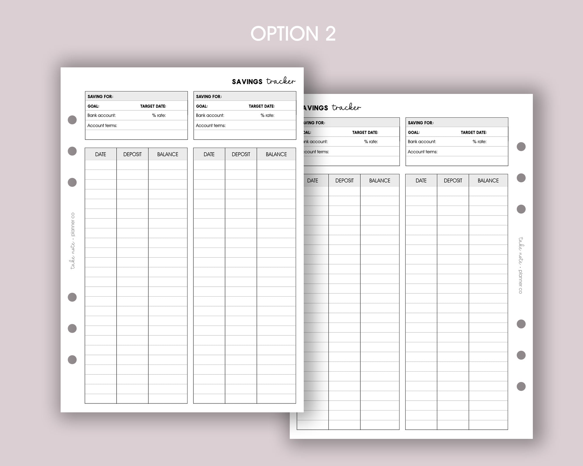 Savings Tracker Inserts <!---savings3-->