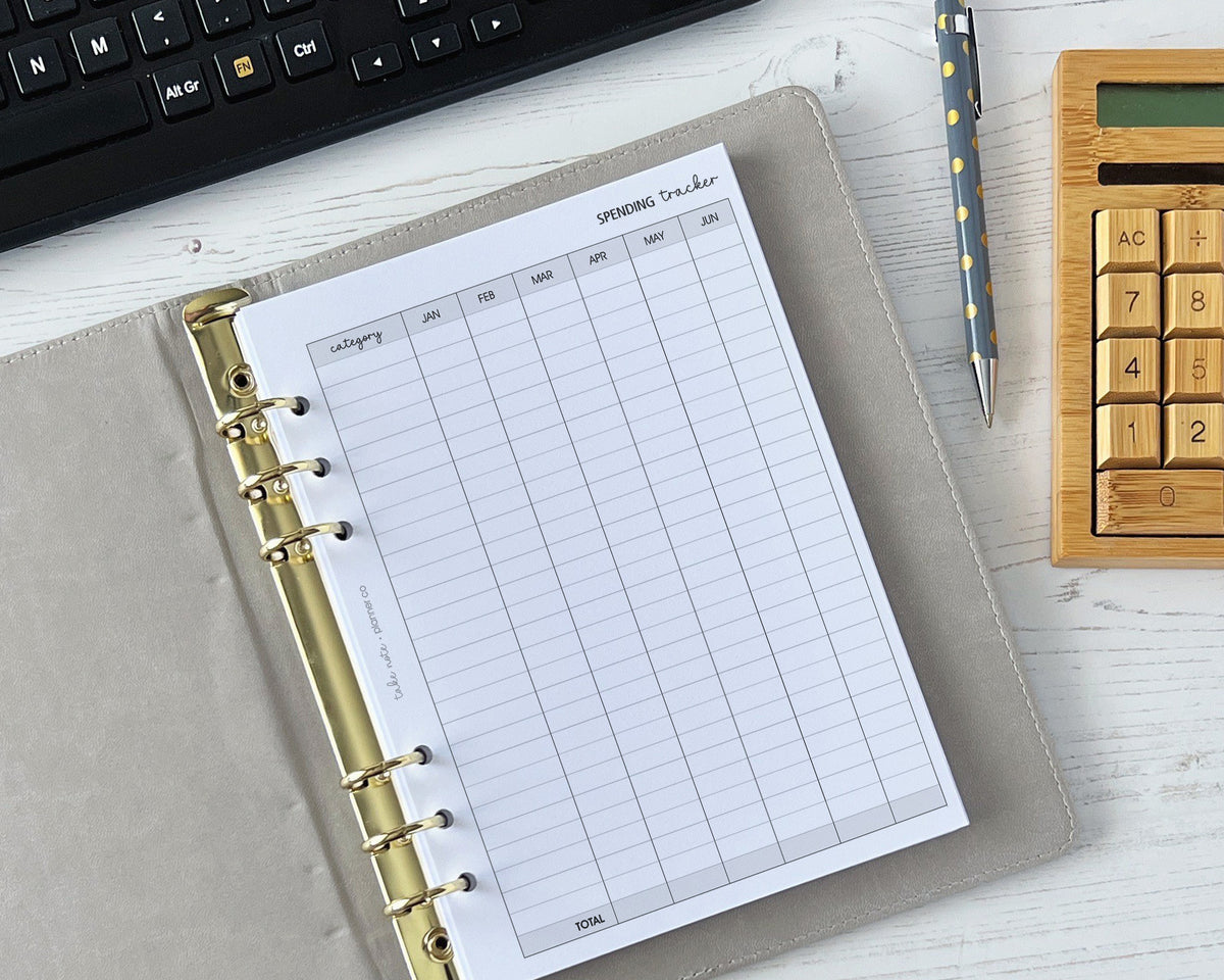 Categorised Spend Tracker Inserts <!---spendtracker-->