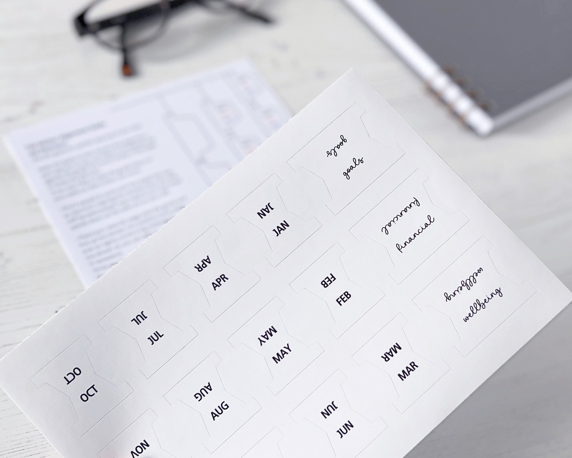 Monthly Tabs Sticker Sheet